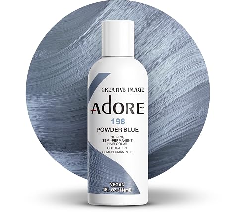 Adore Semi Permanent Hair Color (198 Powder Blue) | Vegan & Cruelty-Free Blue Hair Dye | No Ammonia, No Peroxide, No Alcohol | 4 Fl Oz Beauty & Personal Care Adore