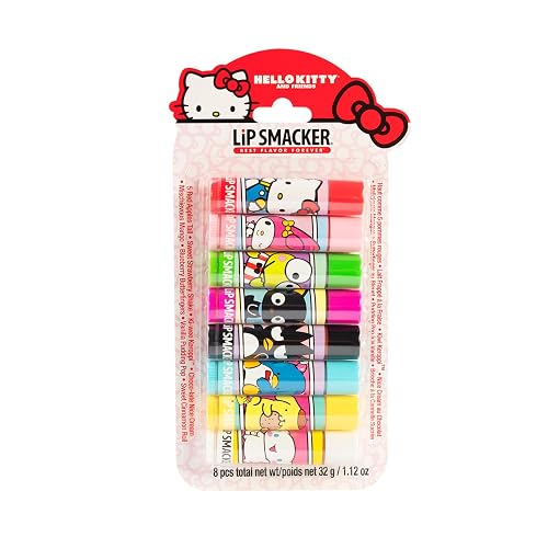 Lip Smacker Sanrio Hello Kitty and Friends 8-Piece Flavored Lip Balm, My Melody, Little Twin Stars, and Chococat, Hydrating & Protecting Beauty & Personal Care Lip Smacker