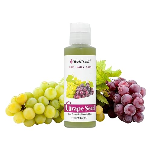 GRAPESEED OIL | 4oz (118ml) | All-Natural | For Hair, Skin & Nails | Moisturizer for Sensitive Skin Types | Refined, Cold Pressed | by Well's Oil Beauty & Personal Care Well's Oil