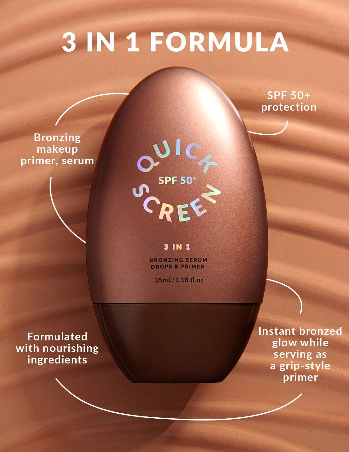 THE QUICK FLICK Bronzing Drops for Face with SPF 50+ Protection - 3-in-1 Liquid Bronzer, Hydrating Serum & Primer for Glowing, Sun-Kissed Skin Beauty & Personal Care The Quick Flick