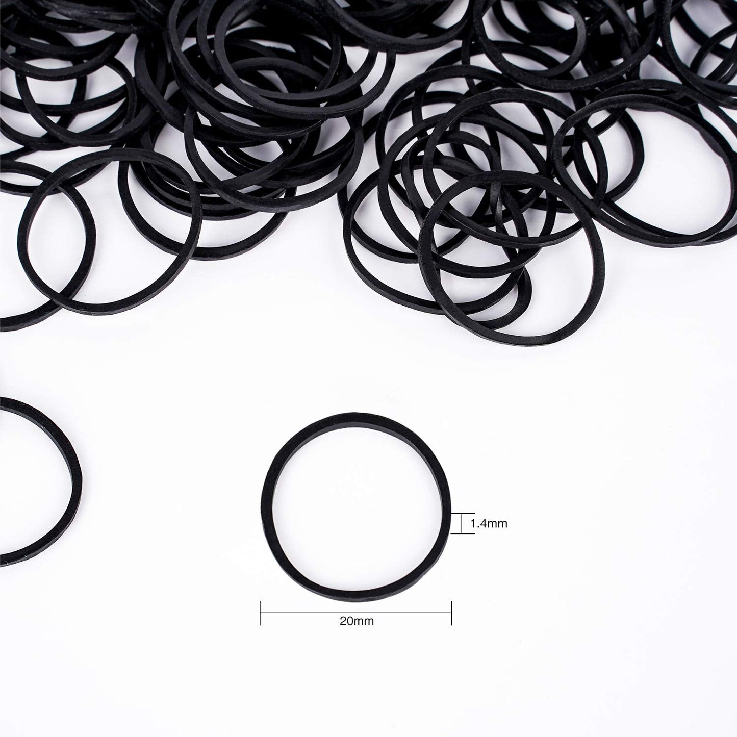 HOYOLS 3/4” Inches Black Hair Rubber Bands for Hair Ties Small Mini Elastics Bands Large Braiding Ponytail Holders for Girls No Damage 600pcs (M) Beauty and Personal Care HOYOLS