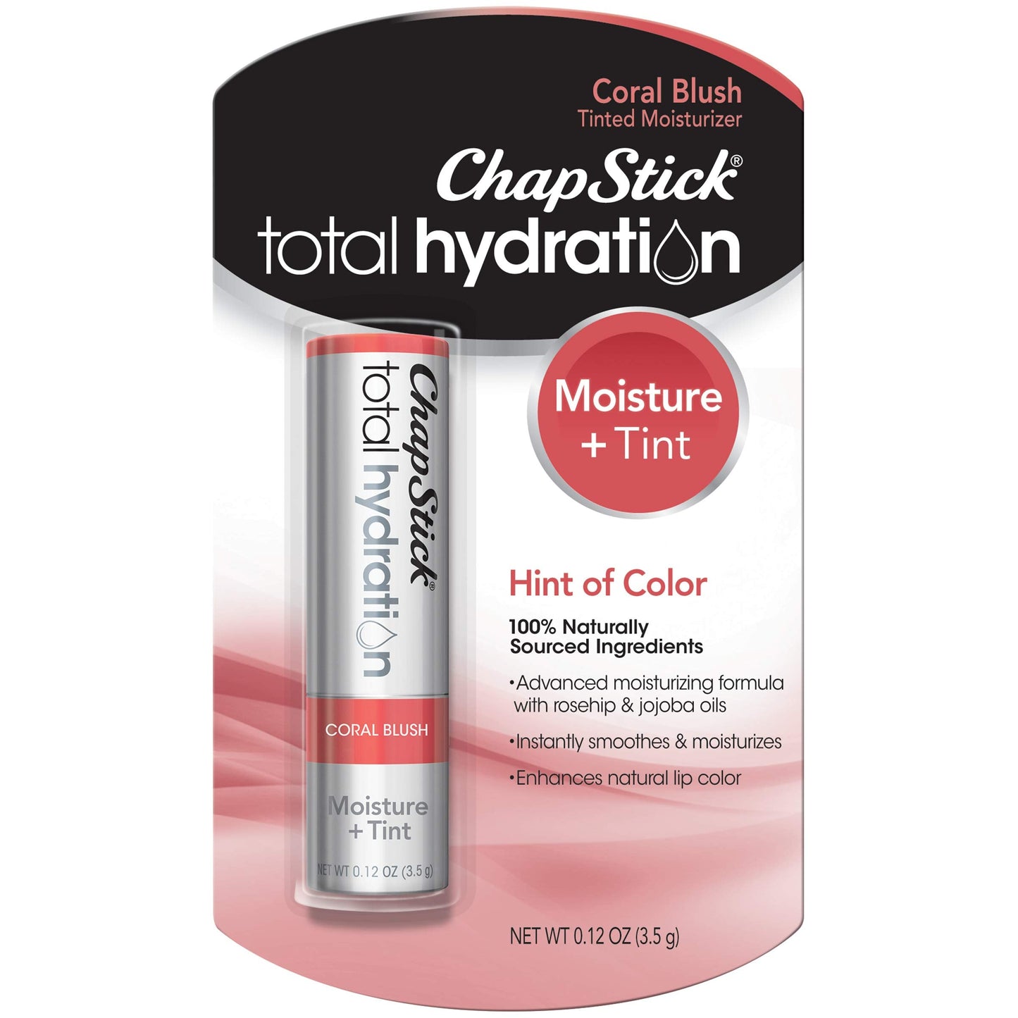 ChapStick Total Hydration Moisture + Tint Coral Blush Tinted Lip Balm Tube, Tinted Moisturizer - 0.12 Oz Beauty & Personal Care ChapStick