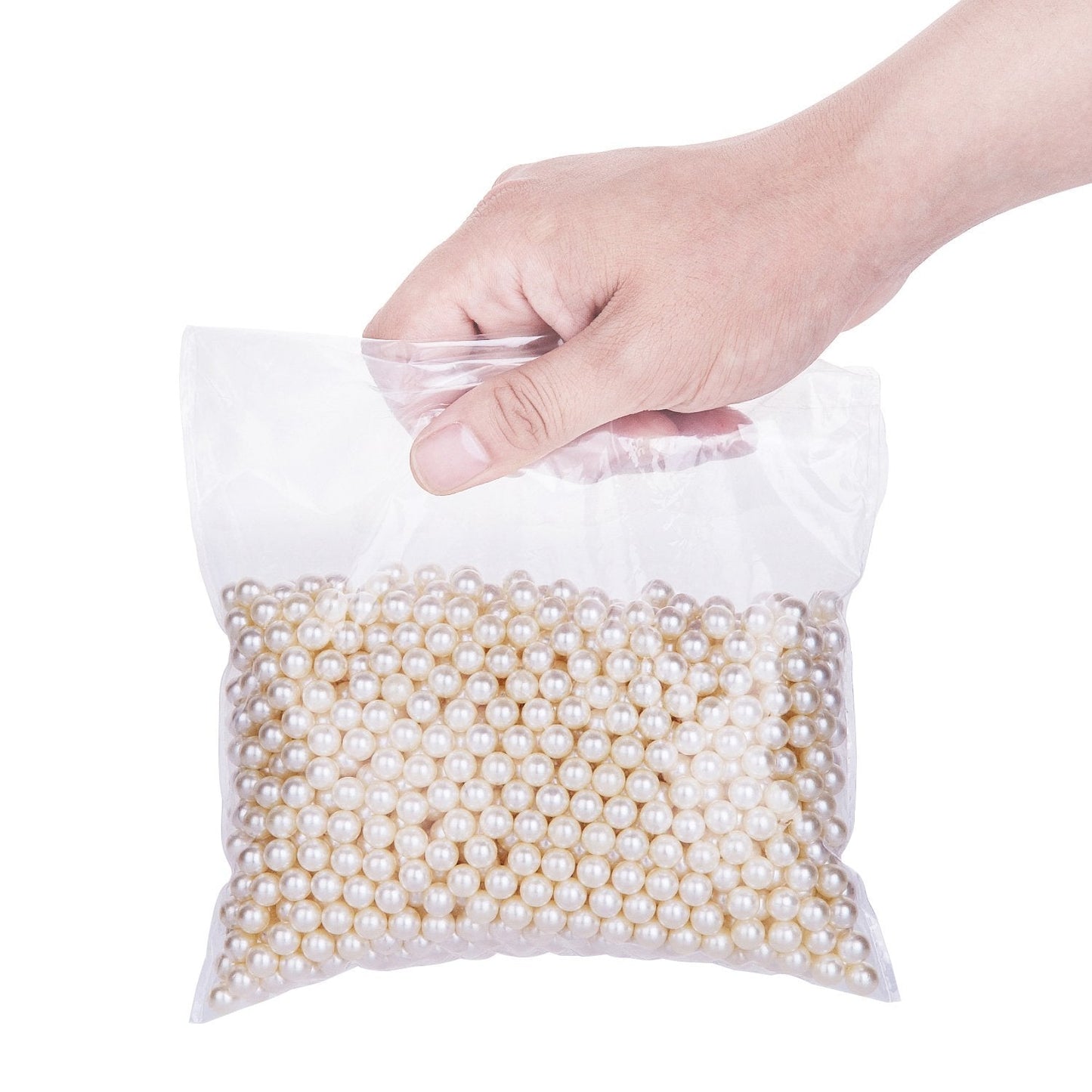 Makeup Beads for Brushes, Art Faux Pearls, HBlife 1100-Piece Round Pearl Beads to Hold Makeup Brush, Lipstick, Mascara, Eyeliner, 8mm (Beige) Beauty & Personal Care HBlife