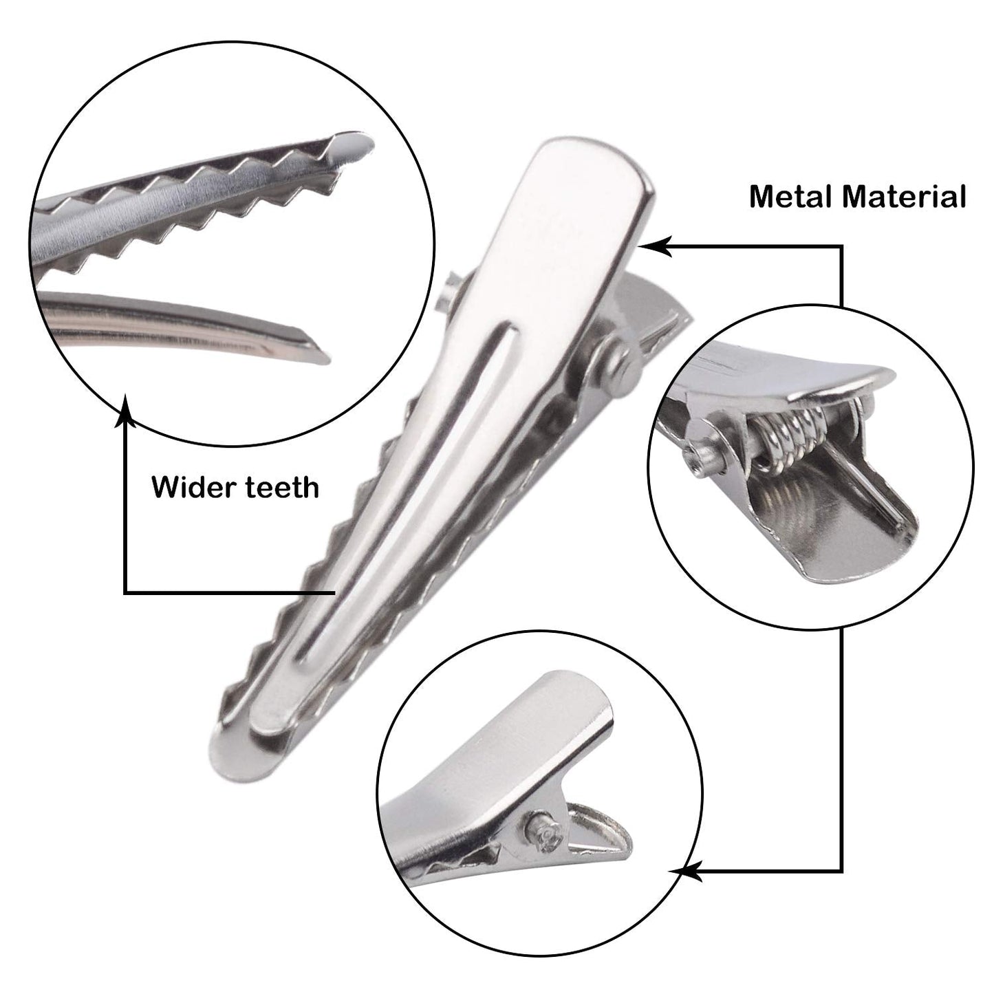 30MM Small Alligator Hair Clips, 100 Pieces Silver Metal Alligator Hair Pins Teeth Bows Crocodile Hair Clips Holders Accessories for Hair Care, Arts Beauty & Personal Care Aylifu