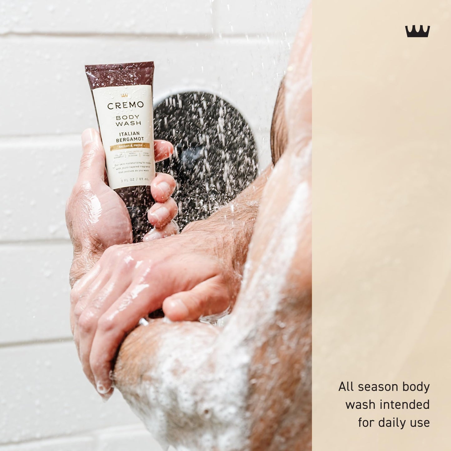 Cremo Rich-Lathering Italian Bergamot Travel Size Body Wash Men, Notes of Italian Bergamot, Neroli Blossom, and Fresh Vetiver, 3 Fl Oz Travel Beauty & Personal Care Cremo