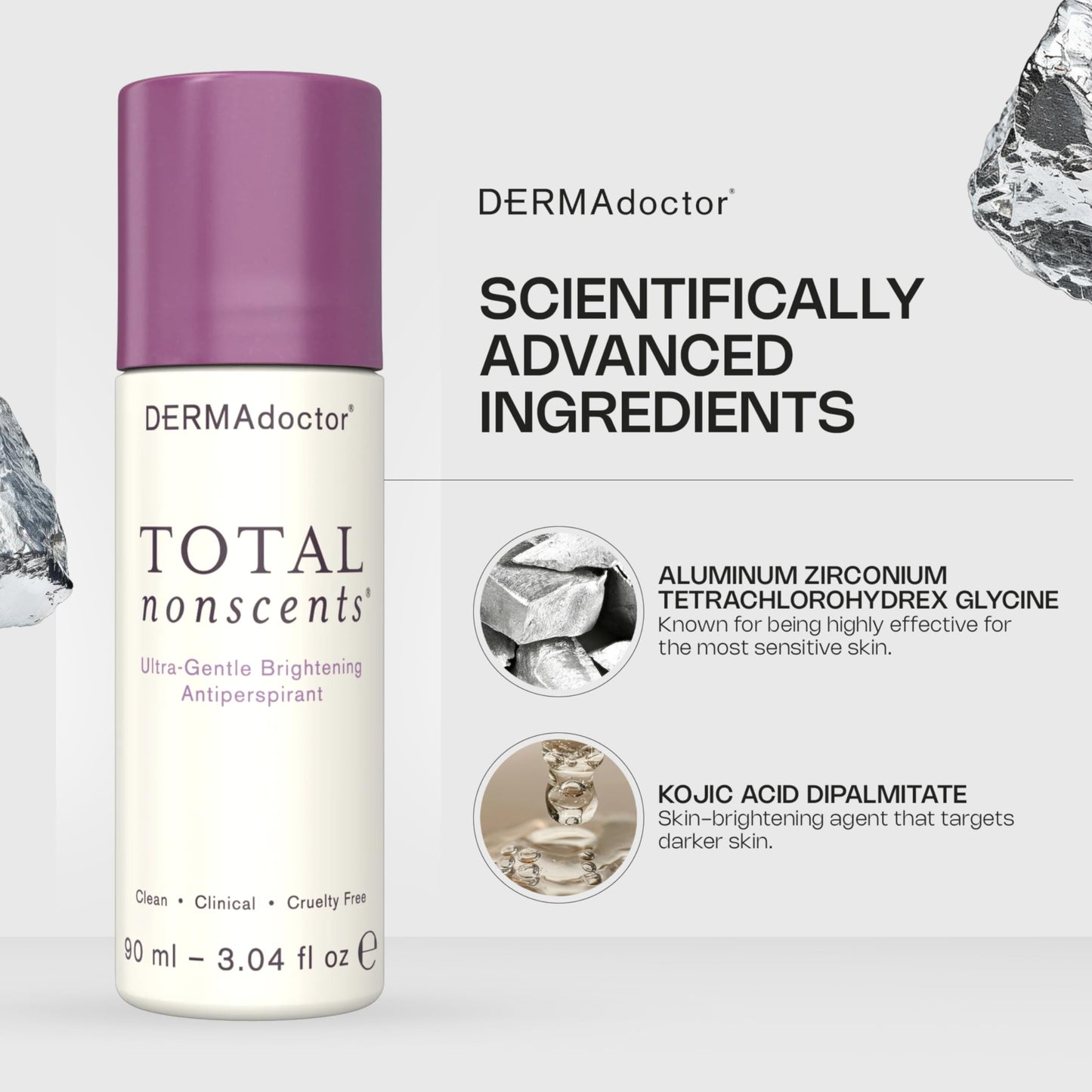 DERMAdoctor Antiperspirant for Women Sensitive Skin, Total NonScents Ultra-Gentle Illuminator, Unscented Clinical Strength Antiperspirant Deodorant Beauty and Personal Care DERMAdoctor