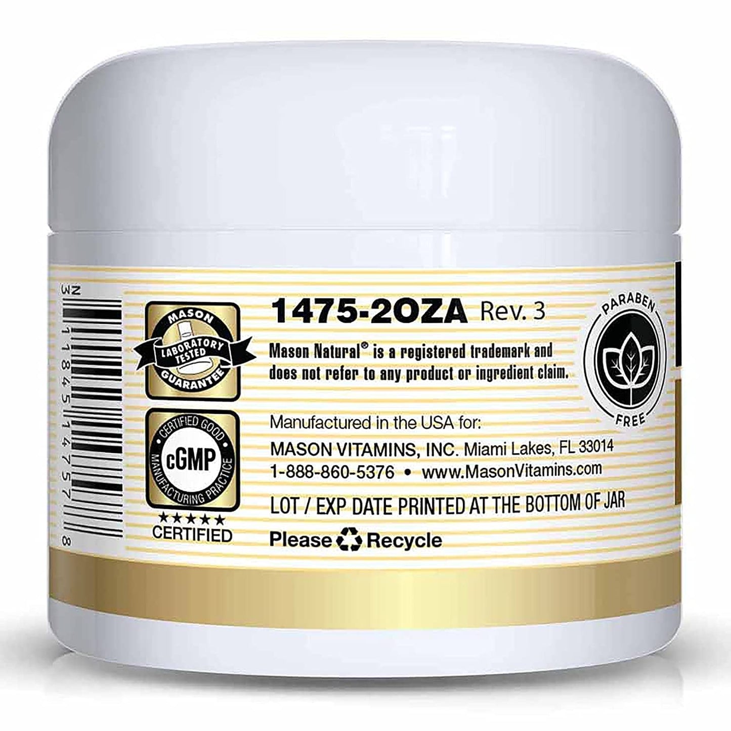 MASON NATURAL Collagen Premium Skin Cream - Anti Aging Face and Body Moisturizer, Intense Skin Hydration and Firmness, Pear Scent, Paraben Free, 2 OZ Beauty & Personal Care MASON NATURAL