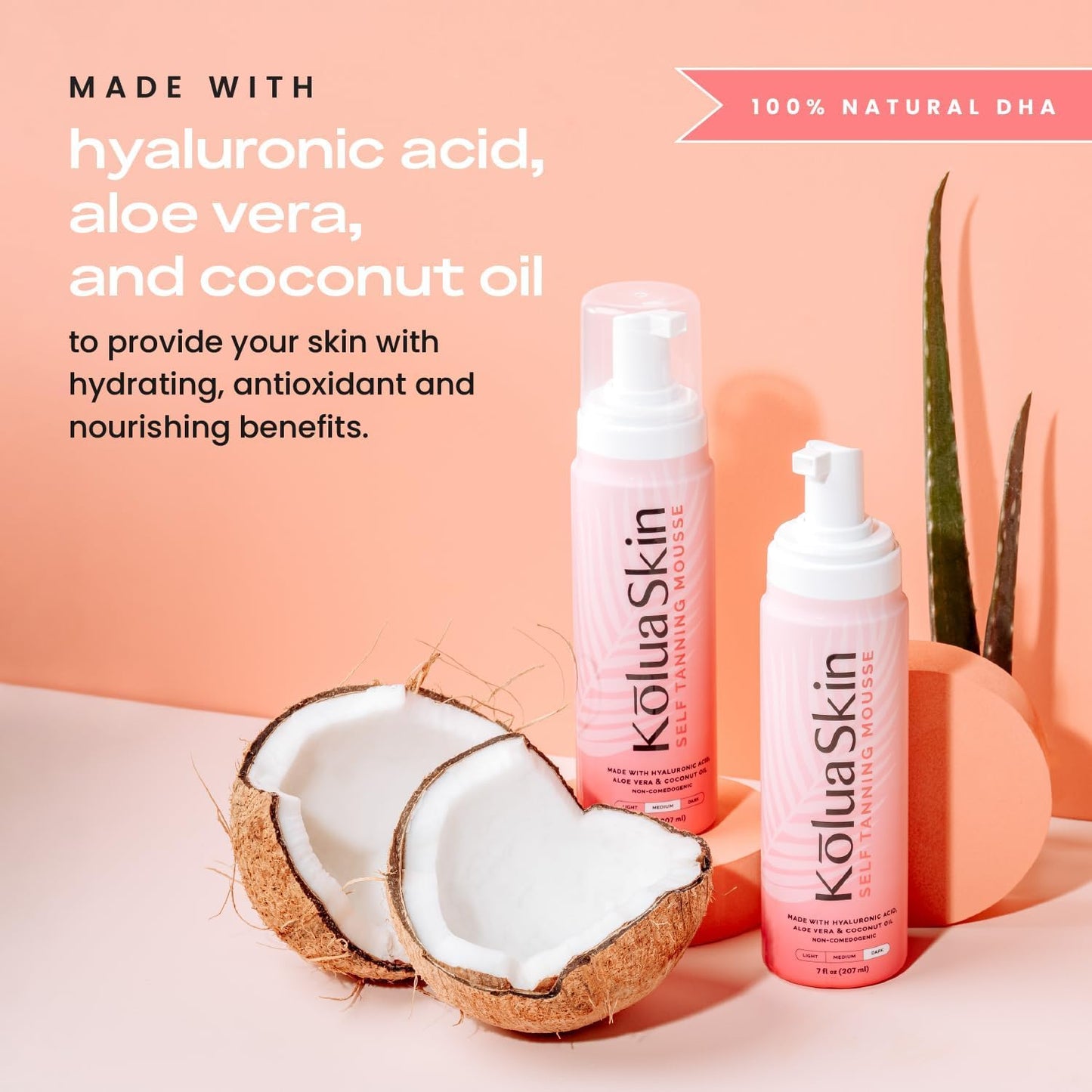 KoluaSkin by Koluawax Self Tanner Mousse, Medium - Natural-Looking Sunless Body Fake Tan - Dries Quickly w/No Streaks, Hydrates Skin - Light Tropical Beauty & Personal Care KoluaWax