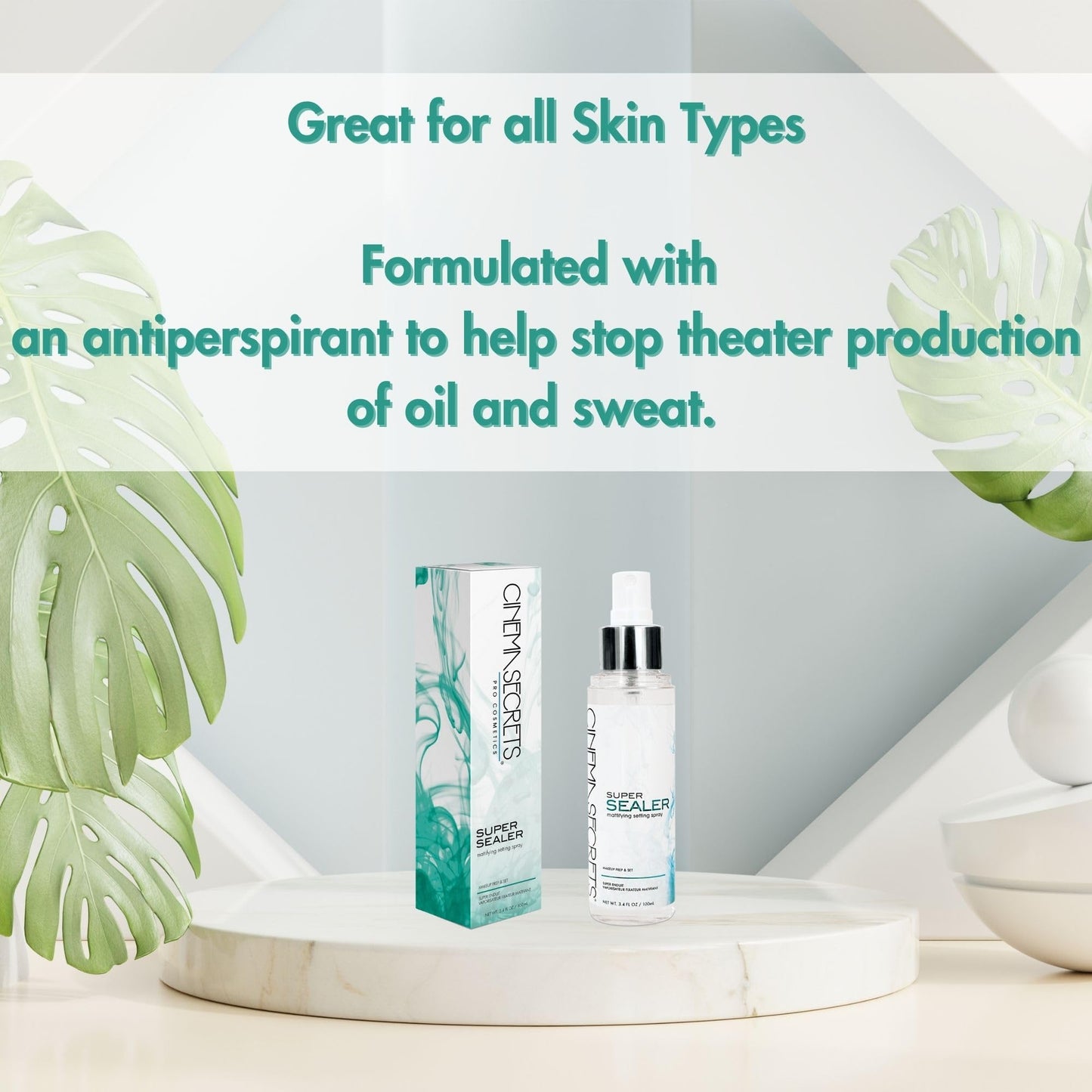 Cinema Secrets Super Sealer Setting Spray - Lightweight Anti-Shine, Oil Control, Sweat-Resistant, Locks Makeup for Long-Wear & High Humidity Beauty & Personal Care CINEMA SECRETS