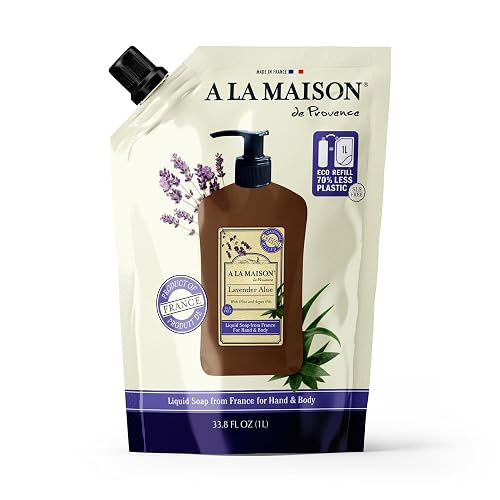 A LA MAISON French Liquid Hand Soap RefilL - Natural Hand Wash Made with Essential Oils - Biodegradable, Plant-Based, Vegan, Cruelty-Free (33.8 Fl Oz Beauty & Personal Care A LA MAISON
