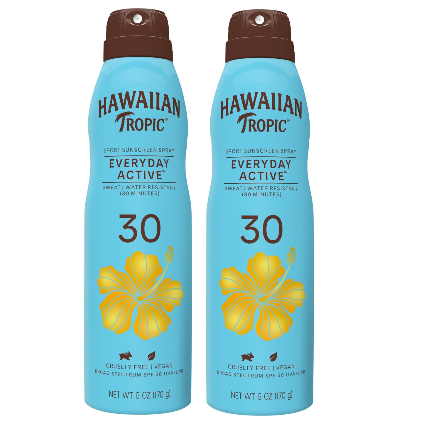 Hawaiian Tropic Everyday Active Clear Spray Sunscreen SPF 30| Hawaiian Tropic Sunscreen Spray SPF 30, Sunblock, Oxybenzone-Free, 6oz each Twin Pack Beauty & Personal Care Hawaiian Tropic
