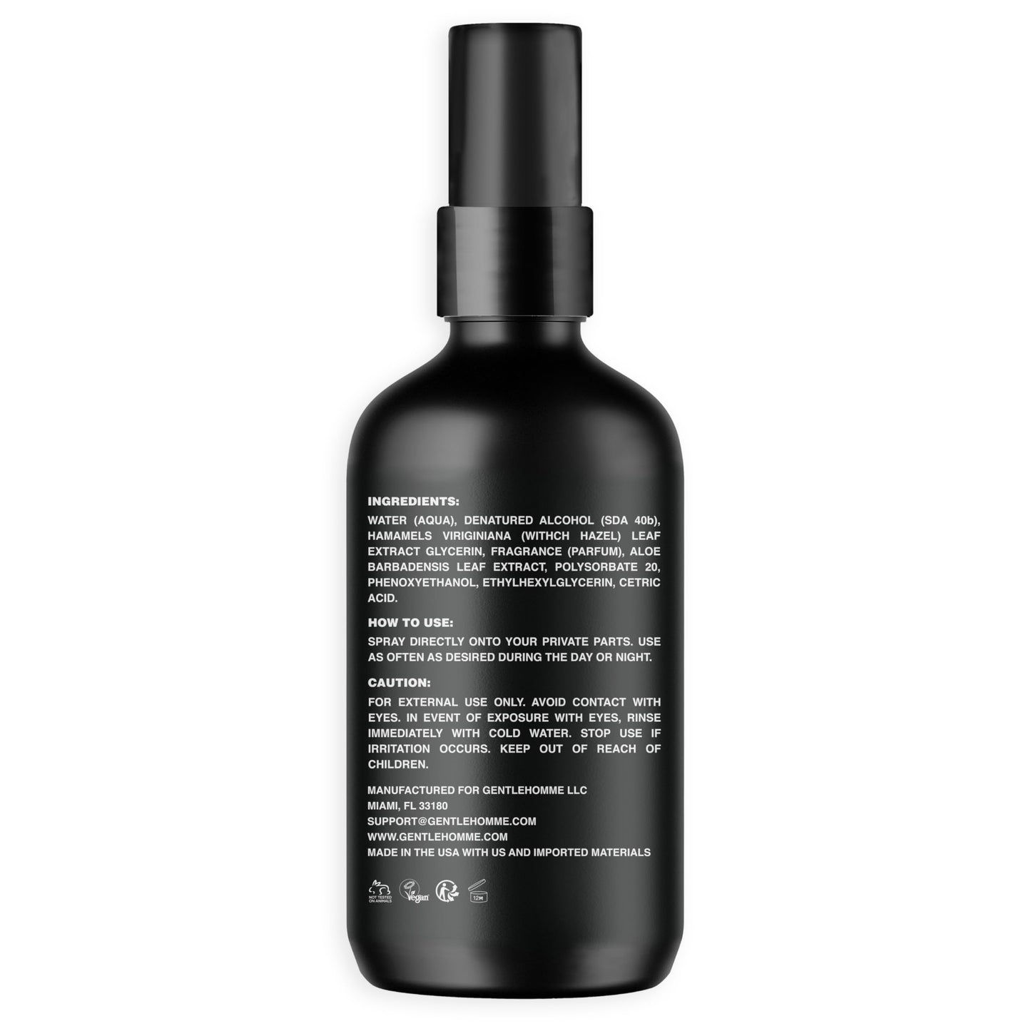 Gentlehomme - Men's Deodorant Spray for Intimate Areas - Anti-Chafing, Hydrating & Refreshing - with Aloe Vera & Witch Hazel - All Skin Types - Vegan Beauty and Personal Care Gentlehomme