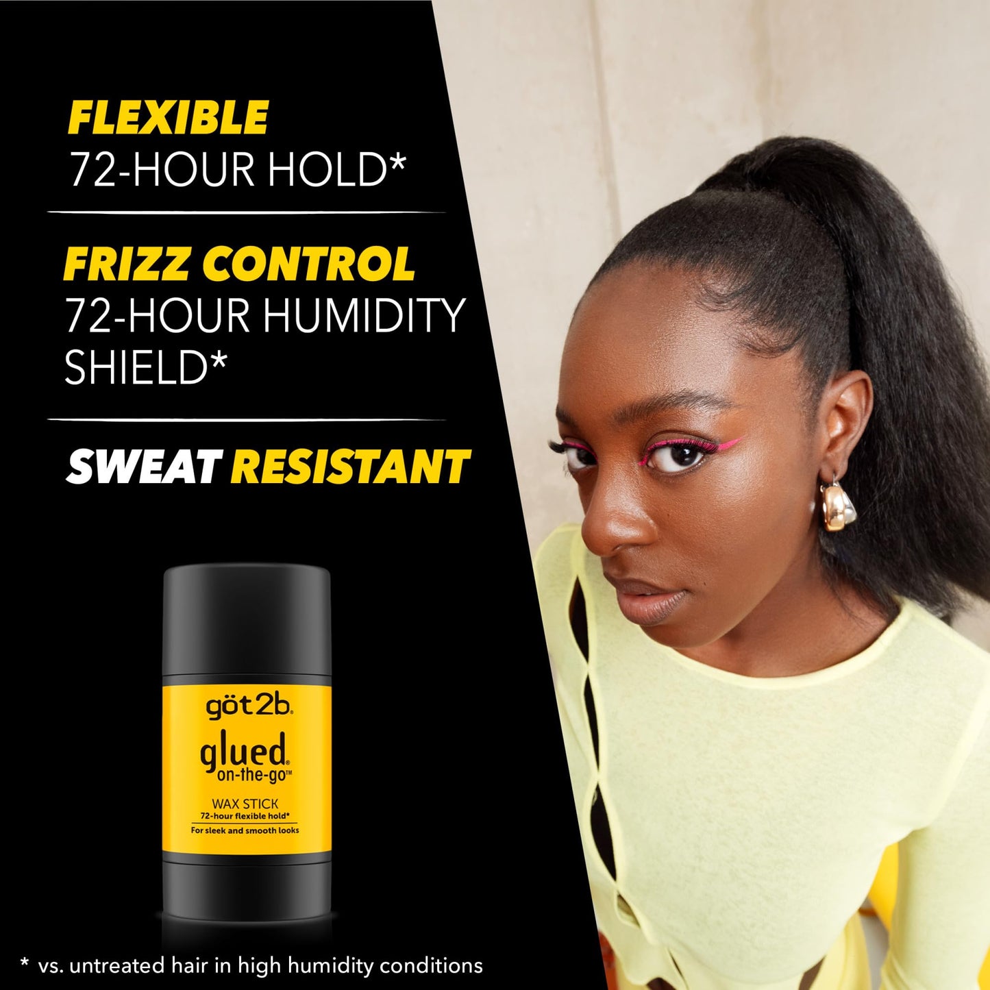 got2b glued on-the-go wax stick, 1.8oz, sleek and slick styles, style your hair without the crunch, helps control frizz Beauty & Personal Care Got2B