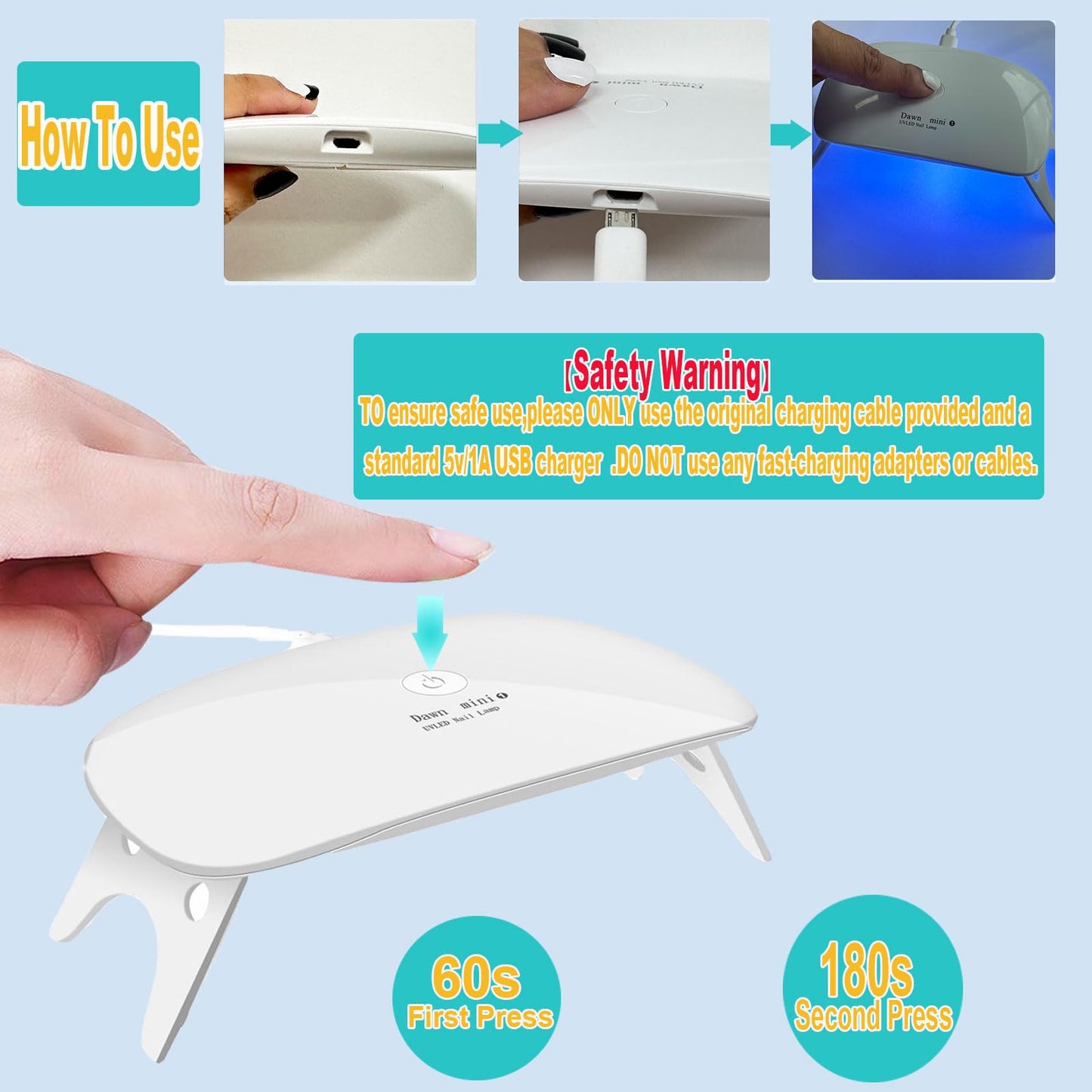 Kepma UV LED Nail Dryer Mini lamp Portable Curing Light for Gel Nail Polish,6w(White) Beauty and Personal Care Kepma