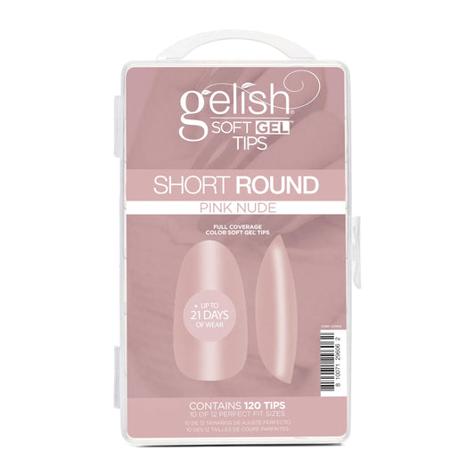 Gelish Nude Soft Gel™ Tips Press on Nails Extension - Pink Nude Short Round, 120 Count
