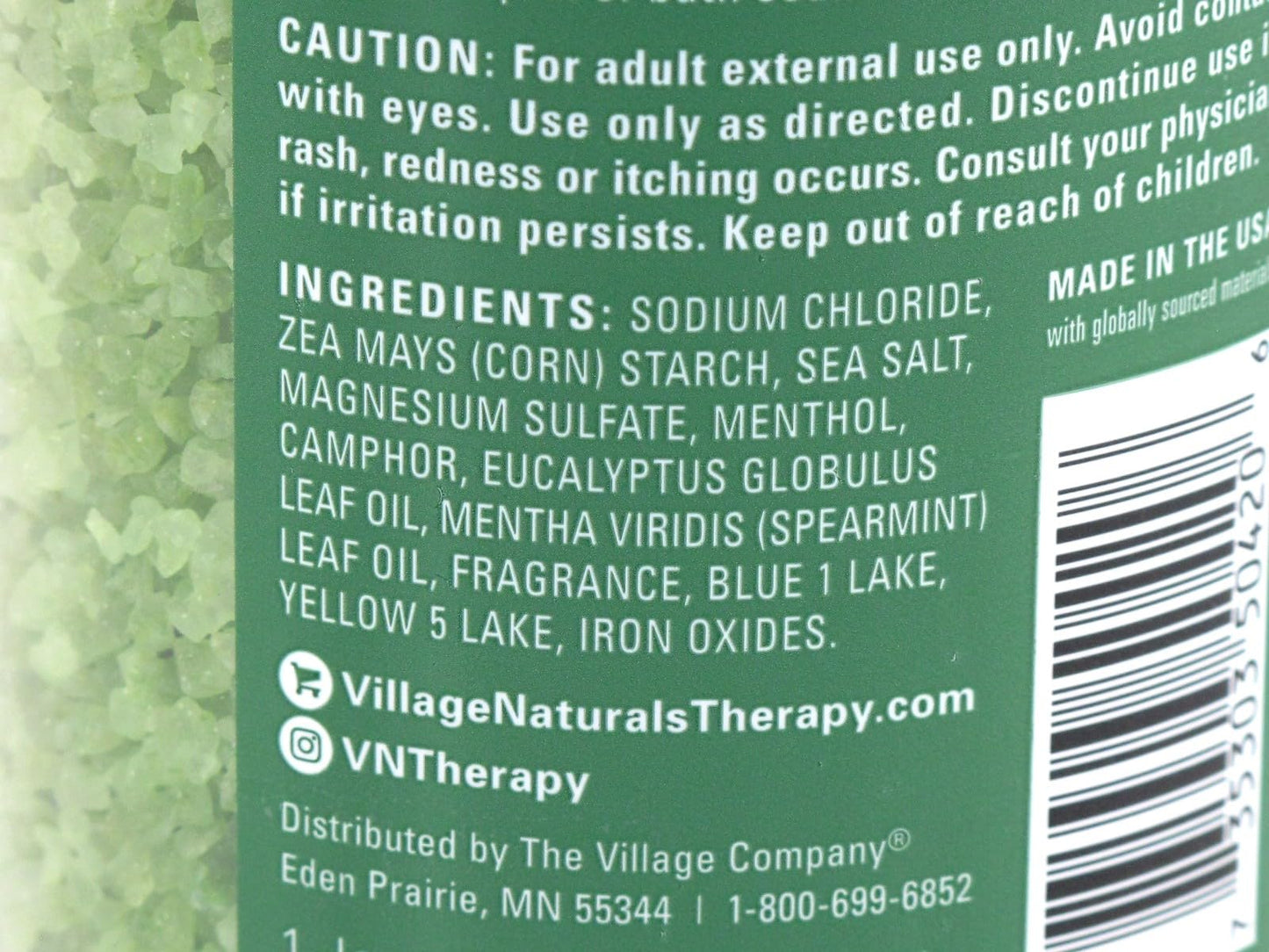 Village Naturals Mineral Bath Soak Muscle Eucalyptus Mint 20 Ounce (Pack of 2) Beauty and Personal Care Village Naturals Therapy
