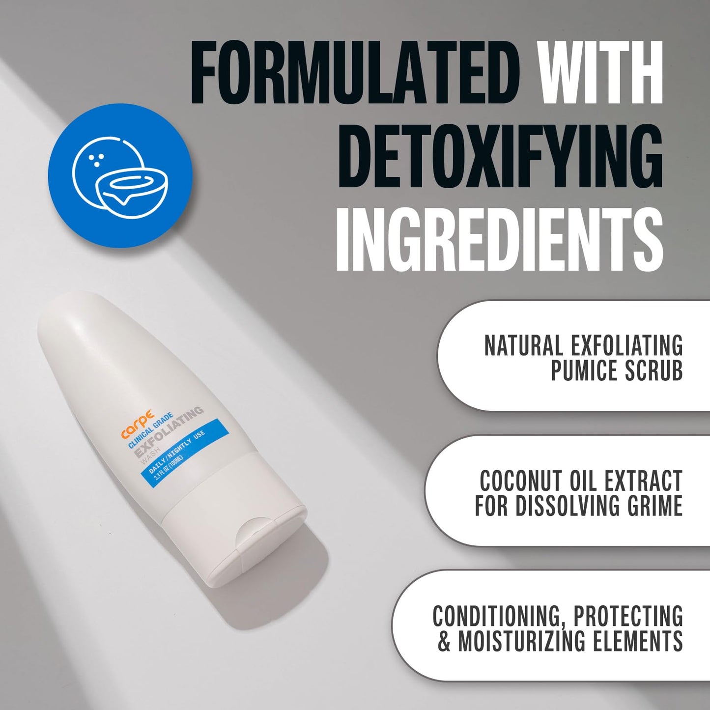 Carpe Exfoliating Underarm Scrub with Odor Protection, Underarm Exfoliator to Improve Deodorant Performance - Energizing Minty Fresh Smell - Armpit Beauty and Personal Care Carpe