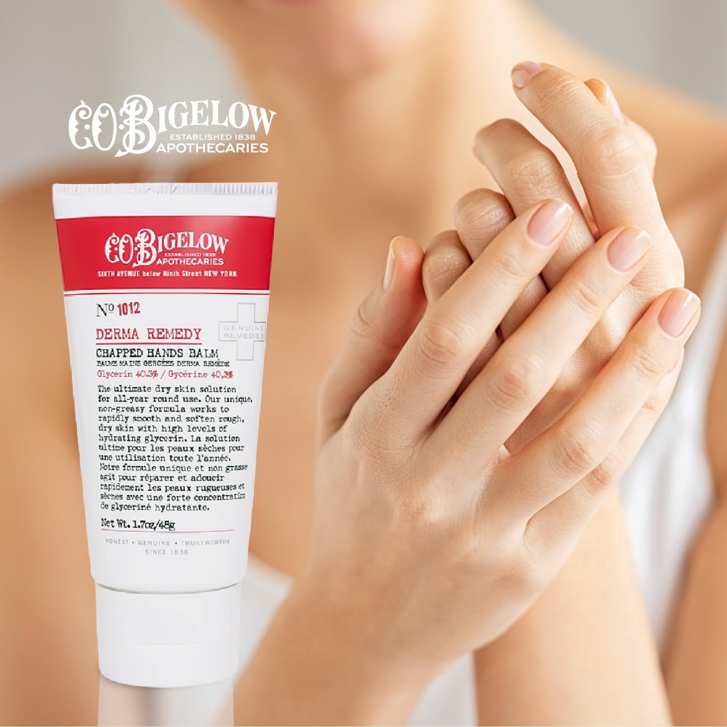 C.O. Bigelow Chapped Hands Balm, No. 1012 with Glycerin (40.3%) 1.7 oz, Hand Lotion Cream for Women and Men to Soften Dry Cracked Skin Beauty & Personal Care C. O. Bigelow