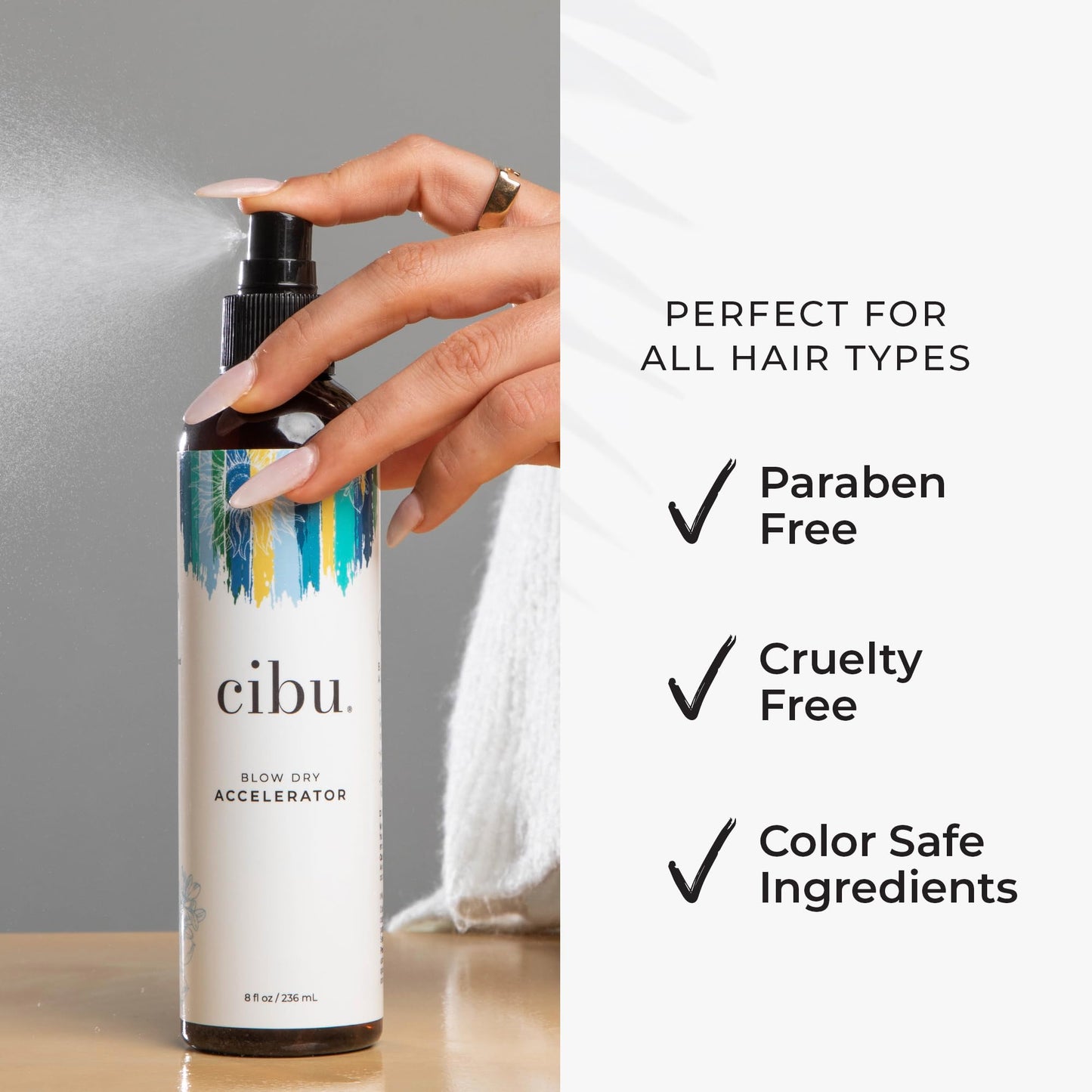 CIBU Blow Dry Accelerator | Styling Spray for Quickly Drying Hair | At-Home Frizz Treatment | Heat Protectant | 8 Ounces Beauty & Personal Care CIBU