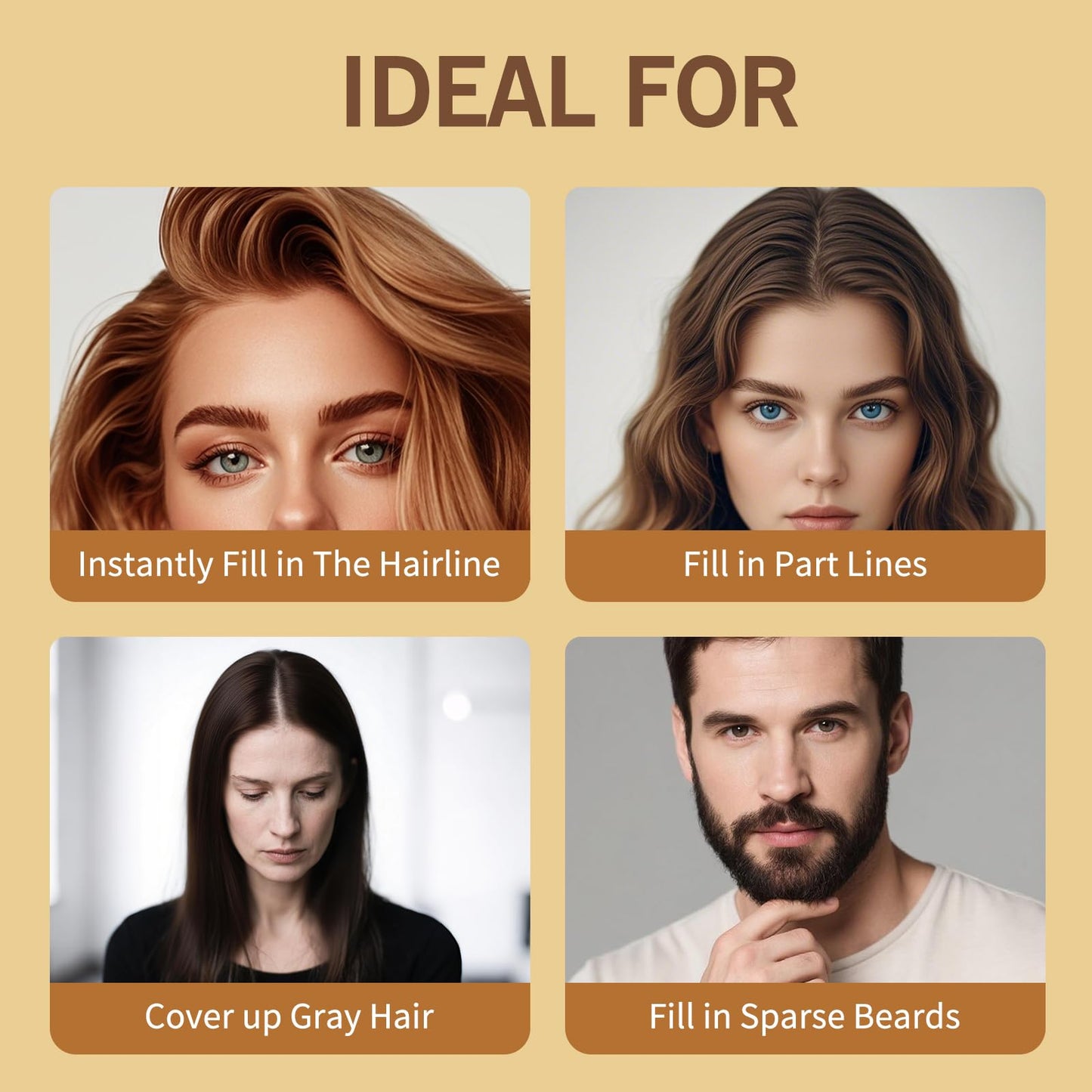 gowwim Hairline Powder(Dark Brown) Hair Root Dye, Instantly Hair Color Shadow Cover Gray Hair Root, Hair Touch-Up, Thin Hair Powder 4 g Beauty & Personal Care gowwim