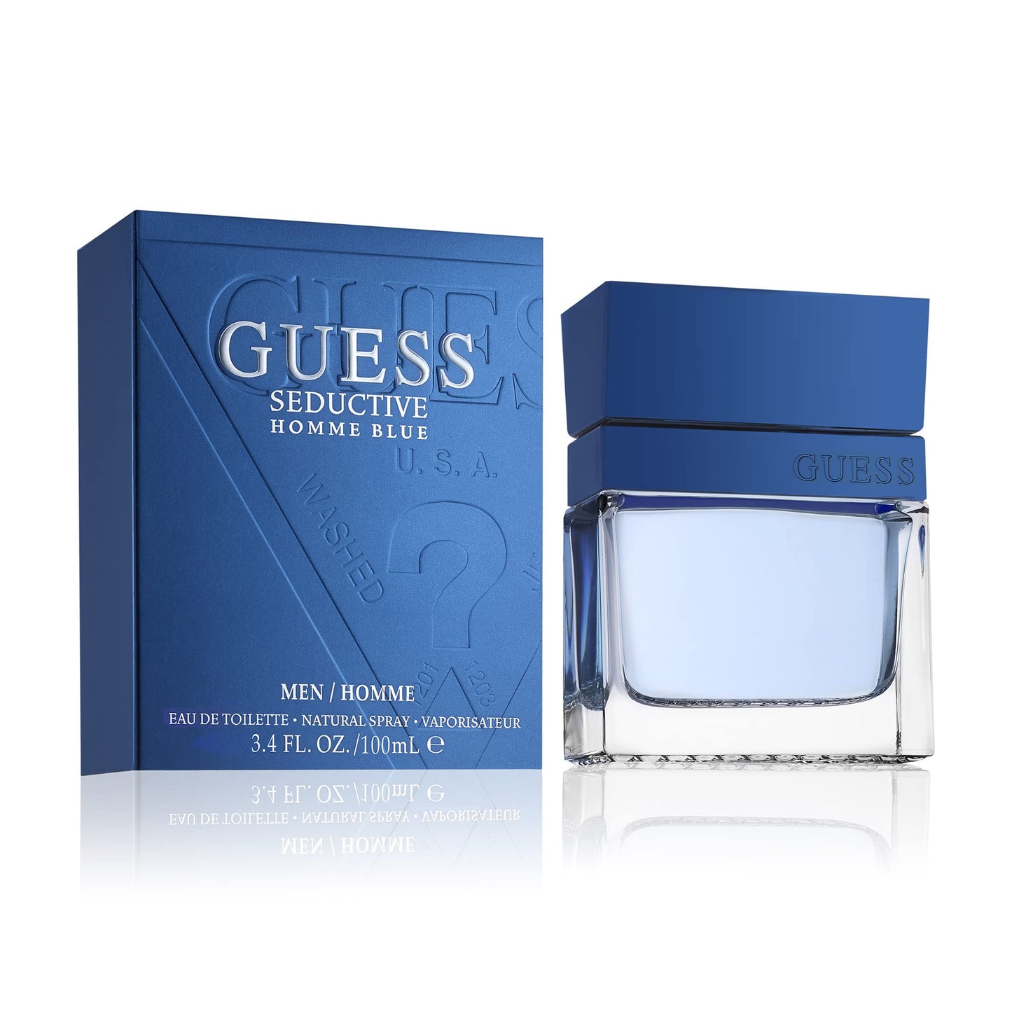 GUESS Fragrance Seductive Homme Blue Eau De Toilette Spray for Men, 3.4 fl oz Beauty & Personal Care GUESS