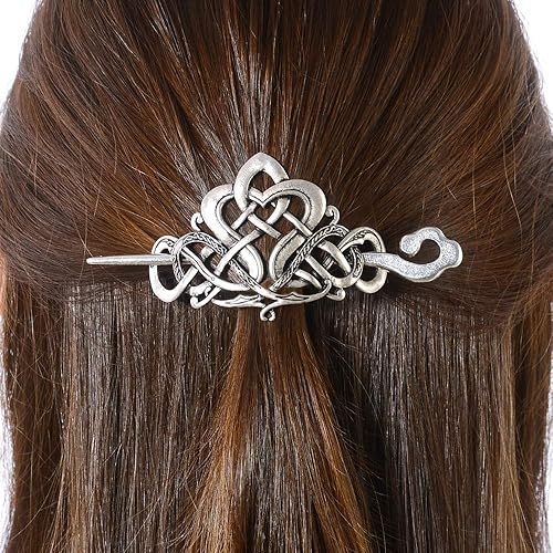Viking Celtic Hair Clips Hairpins- Viking Hair Accessories Celtic Knot Hair Pins Antique Silver Hair Sticks Irish Hair Decor Accessories for Long Hair Beauty & Personal Care LQQQL