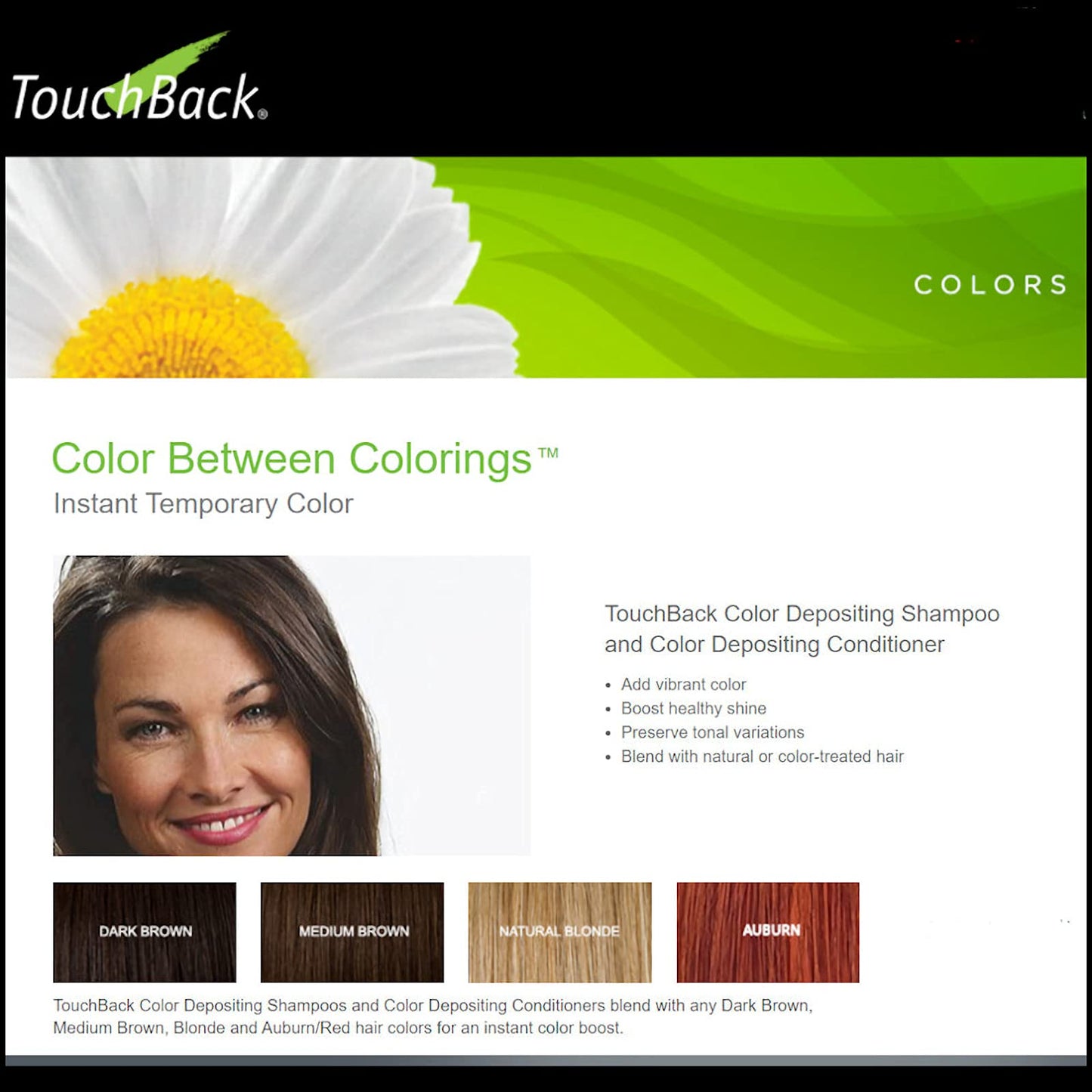 TouchBack Color Shampoo and Conditioner Set (Medium Brown) Beauty & Personal Care TouchBack