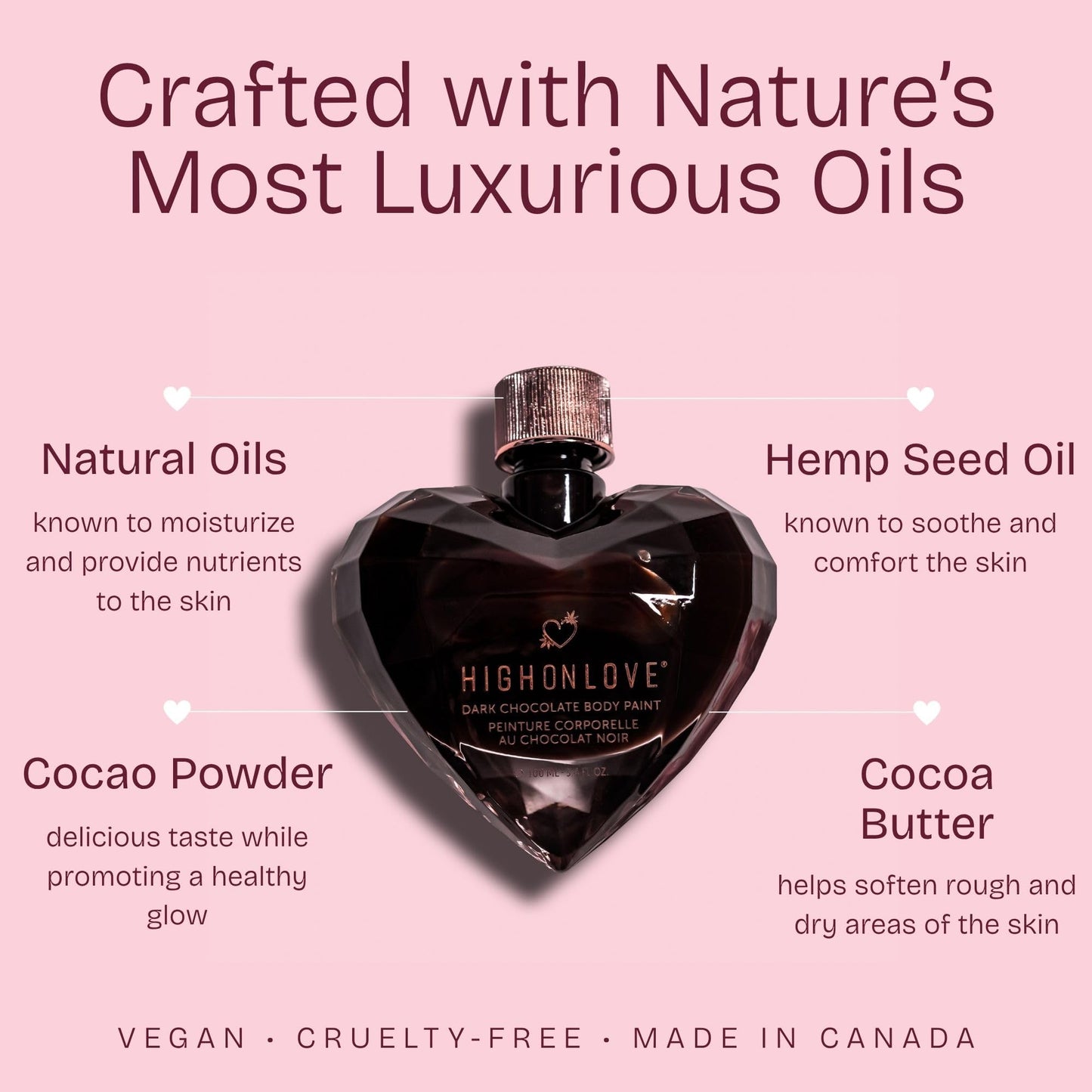 High On Love Dark Chocolate Body Paint - Vegan, All Natural Body & Face Paint Made with Real Cocoa and Hemp Seed Oil - Ingestible, Easy to Clean Beauty & Personal Care High On Love