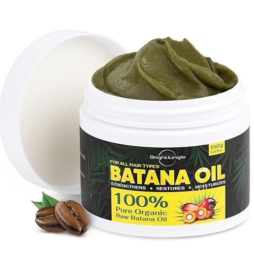 BRIGHTJUNGLE Raw Batana Oil for Hair Growth - Hair & Scalp Oil for Thickness & Shine - Men & Women - 100% Pure, Organic, Cold-Pressed 5.3oz (150g) Beauty & Personal Care BRIGHTJUNGLE
