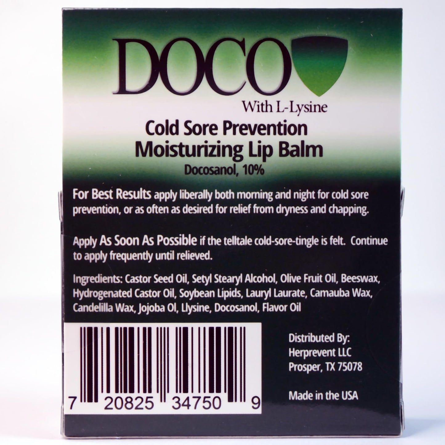 DocoShield Lip Balm w/Docosanol and Lysine (3-Pack) Beauty & Personal Care DOCO