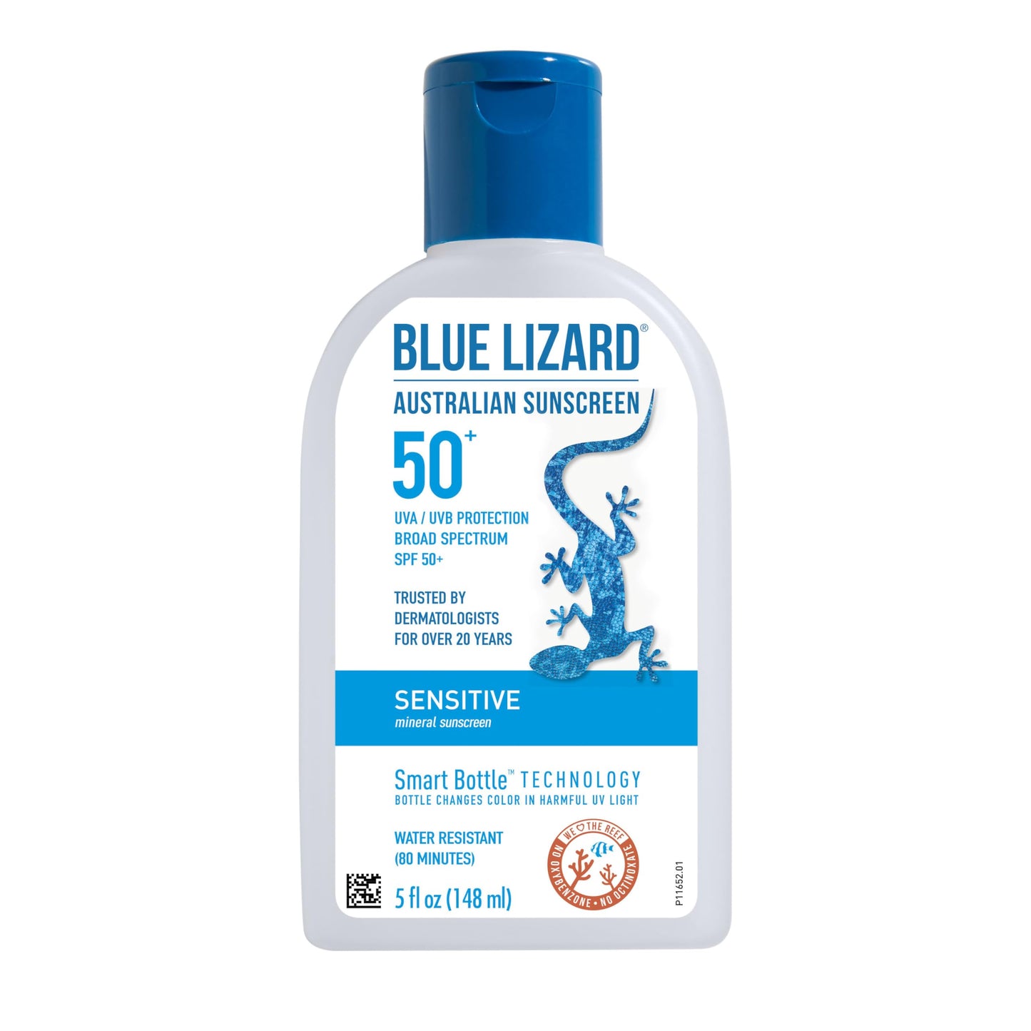 BLUE LIZARD Sensitive Mineral Sunscreen with Zinc Oxide, SPF 50+, Water Resistant, UVA/UVB Protection with Smart Bottle Technology - Fragrance Free, 5 Beauty & Personal Care BLUE LIZARD