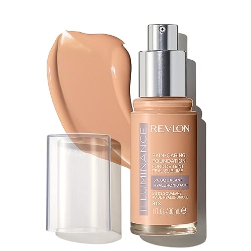 Revlon Illuminance Skin-Caring Liquid Foundation, Hyaluronic Acid, Hydrating and Nourishing Formula with Medium Coverage, 313 Light Tan, 1 fl oz Beauty & Personal Care REVLON