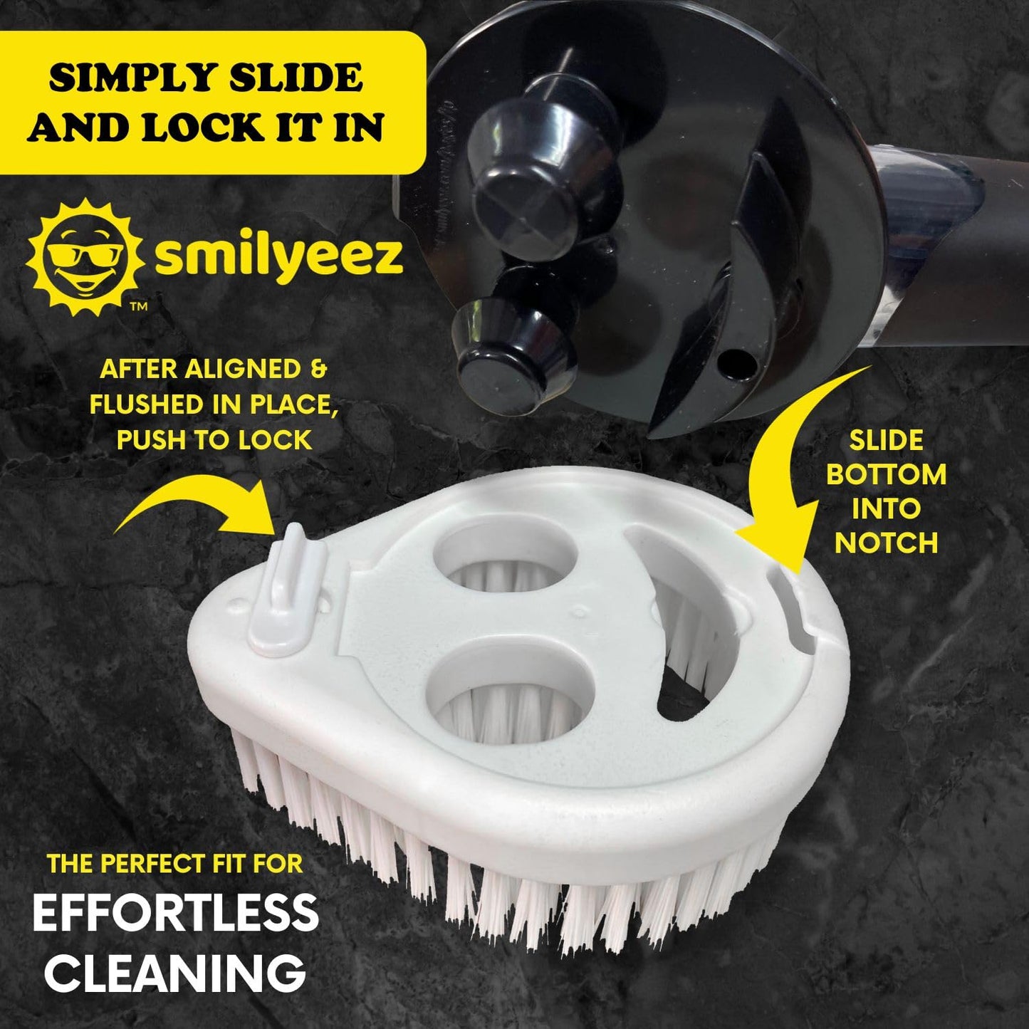The Original Smiling Handle with Soap Dispensing for Scrub Daddy (Reg. TM) Sponge & Teardrop Shaped Heavy-Duty Scrub Brush (Combo - Black) Beauty and Personal Care Smilyeez
