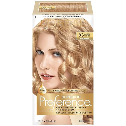 L'Oreal Paris Superior Preference Fade-Defying + Shine Permanent Hair Color, 8G Golden Blonde, Pack of 2, Hair Dye Beauty & Personal Care L'Oreal Paris
