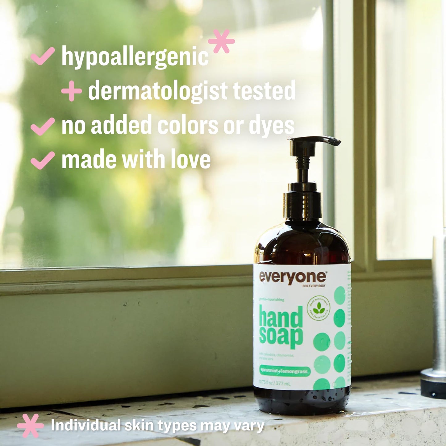Everyone Liquid Hand Soap, 12.75 Ounce (Pack of 3), Spearmint and Lemongrass, Plant-Based Cleanser with Pure Essential Oils Beauty & Personal Care everyone for every body
