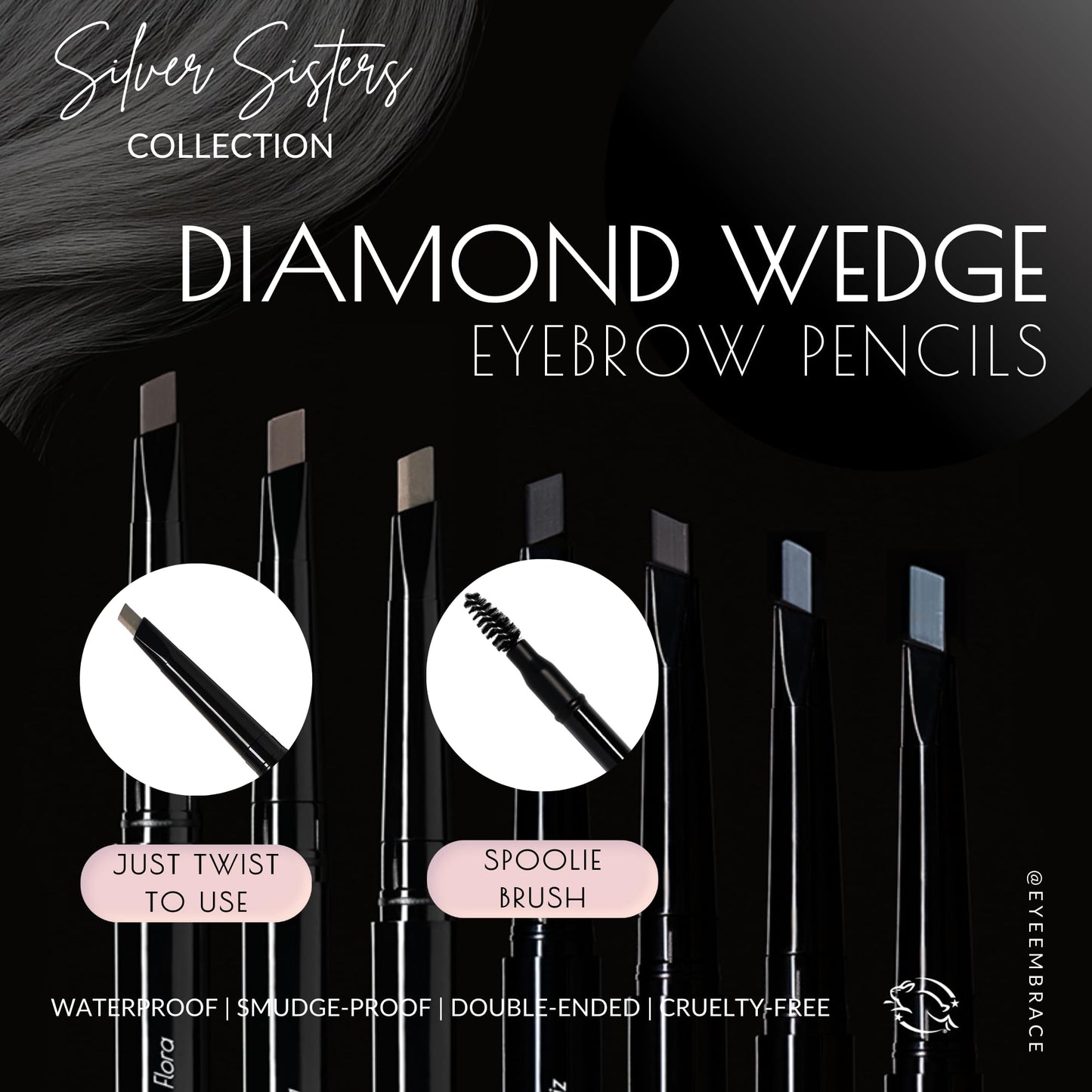 Eye Embrace Luna: Light Brown-Gray Eyebrow Pencil - Waterproof, Double-Ended Automatic Angled Tip & Spoolie Brush, Cruelty-Free Beauty & Personal Care Eye Embrace