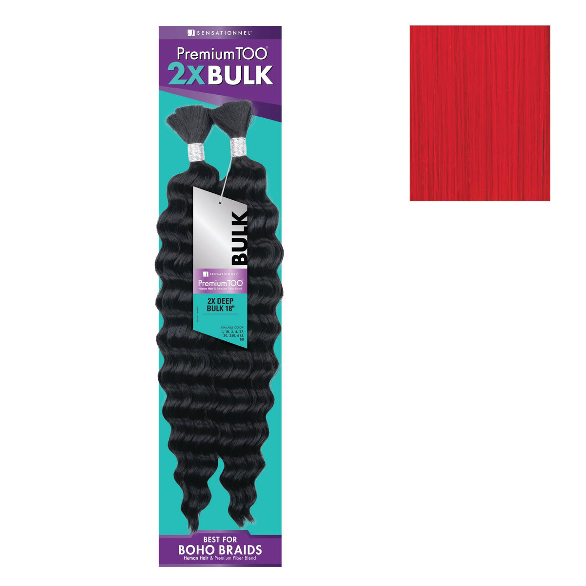 Sensationnel PremiumToo Bulk Weaving-2X Deep,1 pack 18 inch, RED