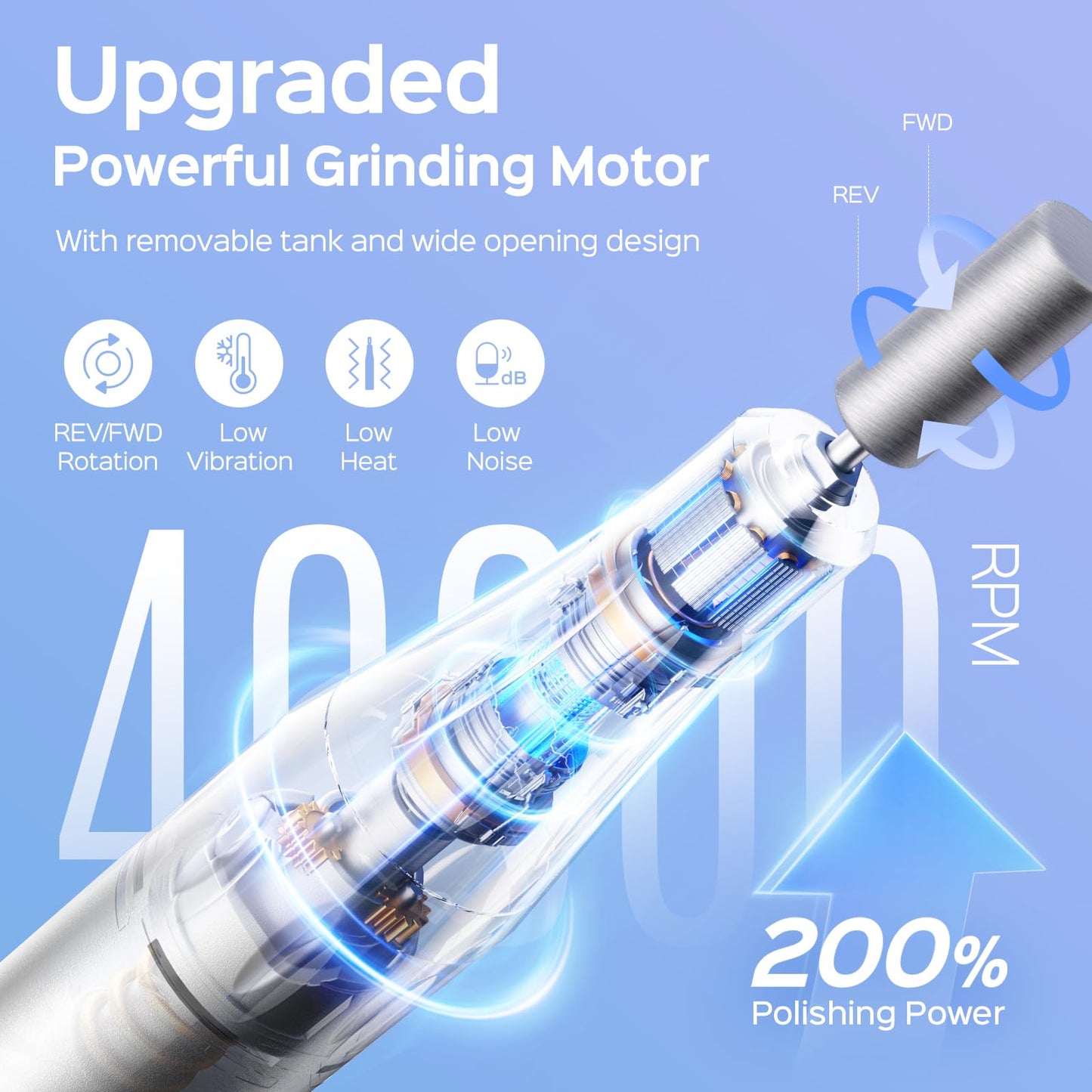 COSLUS E51 Professional Nail Drill Portable Long-Lasting Electric Nail File Beauty and Personal Care COSLUS