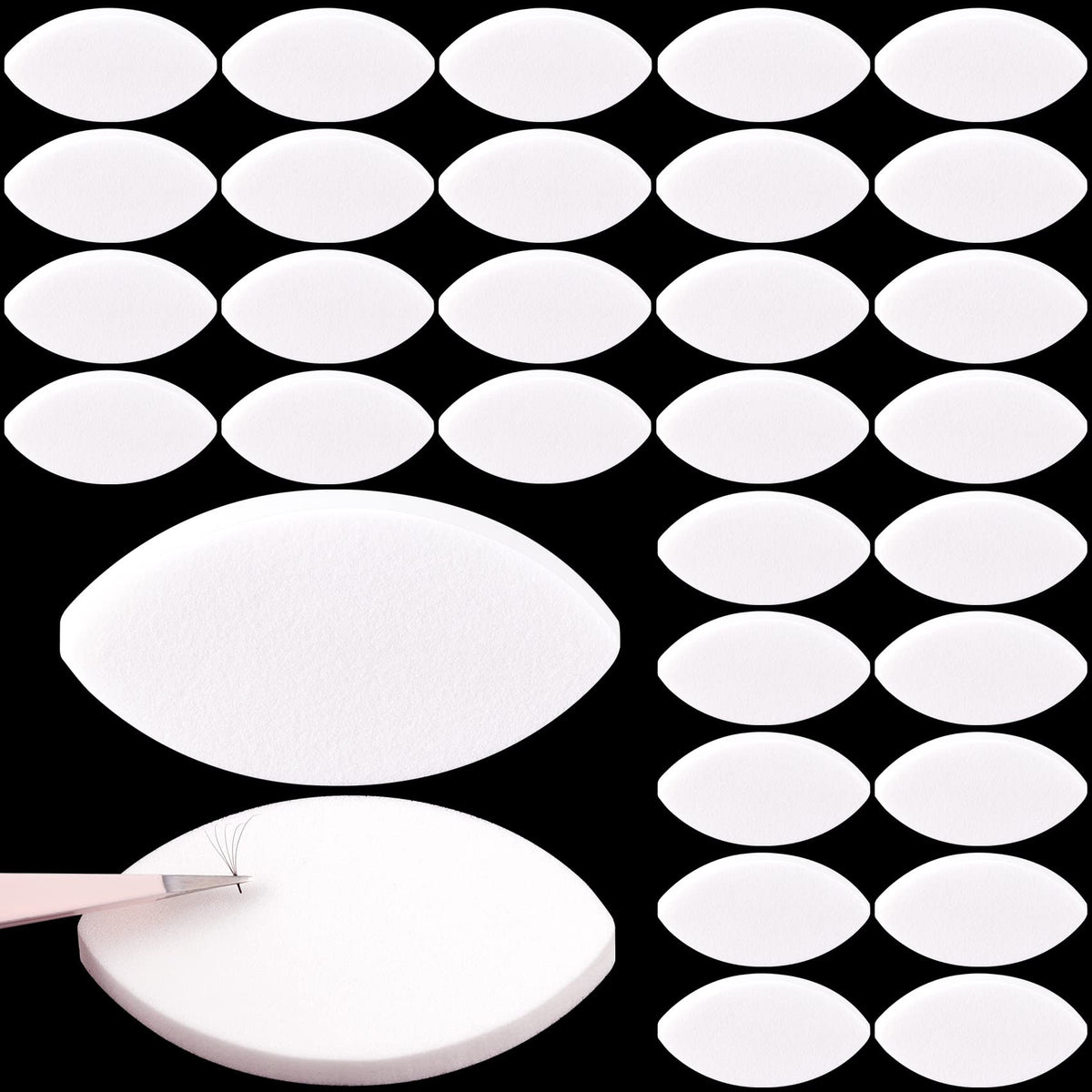 OIIKI 60Pcs Eye Shaped Practice Sponge, Lash Exercise Sponge White, Practice Sponges for Beginners Makeup Eyelash Lash Extensions Supplies Beauty & Personal Care OIIKI