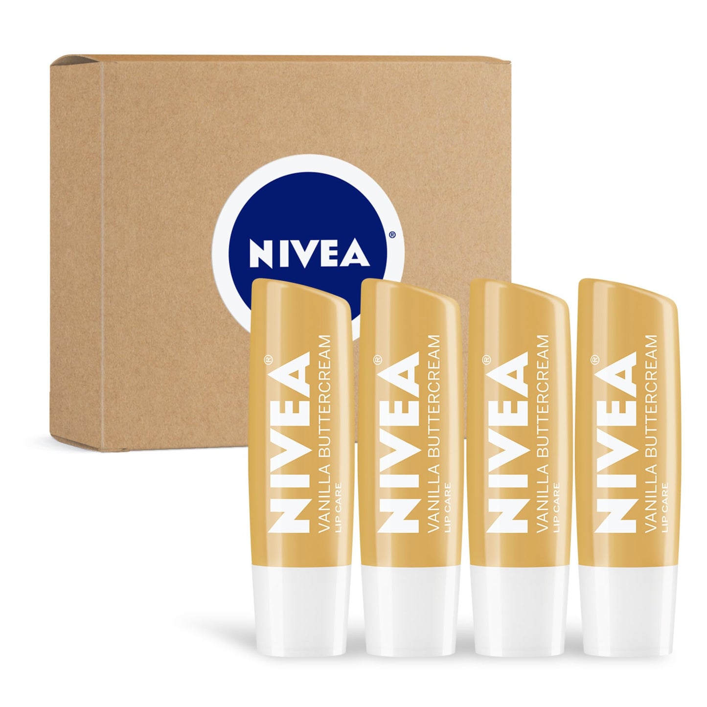 NIVEA Vanilla Buttercream Lip Care, Moisturizing Lip Balm with Shea Butter, Nourishing Oils and Vitamin C & E, 3-in-1 Moisture, Repair and Nourish Beauty & Personal Care NIVEA