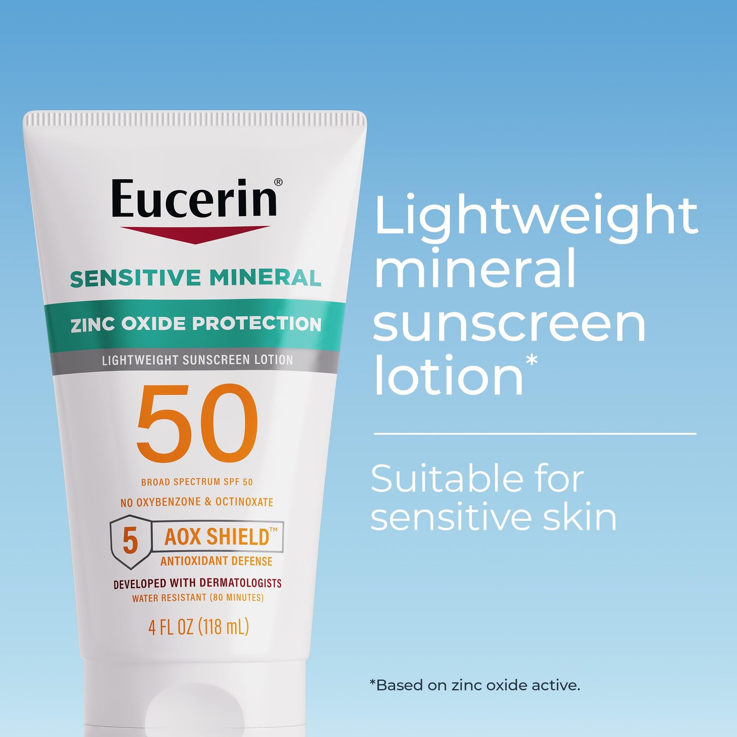 Eucerin Sun Sensitive Mineral Sunscreen Lotion SPF 50 with Zinc Oxide Protection, Hypoallergenic Sunscreen for Sensitive Skin, Oxybenzone Beauty & Personal Care Eucerin