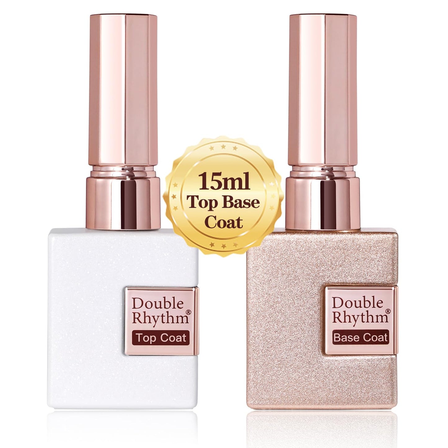 Double Rhythm 2 Pcs 15ML No Wipe Gel Top Coat and Base Coat Set Clear Glossy Gel Polish Kit (Base and Top Coat) Beauty and Personal Care Double Rhythm Default Title
