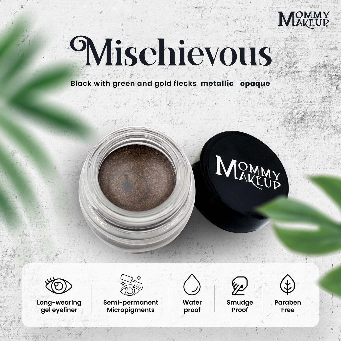 Mommy Makeup Waterproof Stay Put Gel Eyeliner Pot with Micropigments - Smudge-Proof, Long Lasting, Highly Pigmented Cream Eye Liner, 0.14 oz Beauty & Personal Care Mommy Makeup