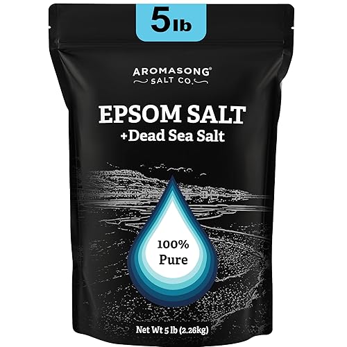 Aromasong Epsom Salt with Dead Sea Salt for Soaking - Bulk 5 Lb - 100% Pure Bath Salt, Foot & Muscle Soak Beauty & Personal Care Aromasong