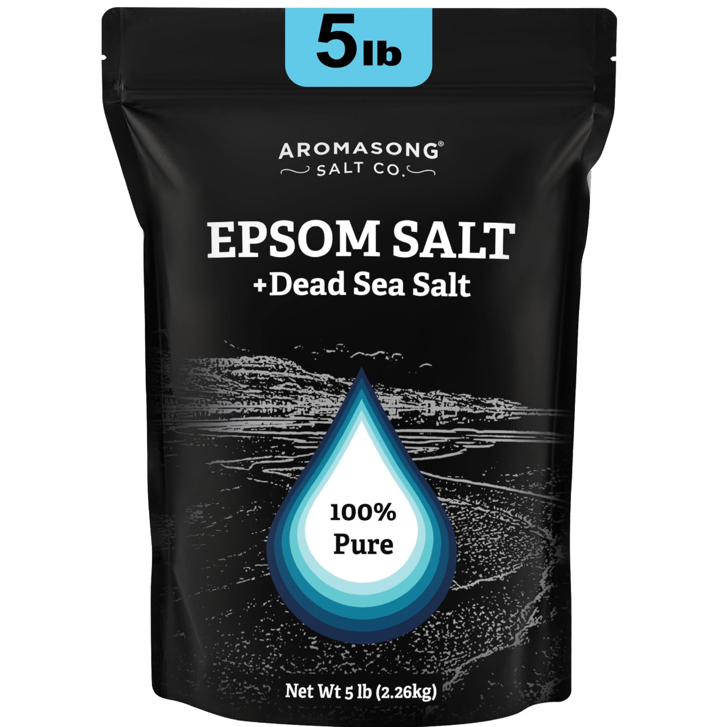 Aromasong Epsom Salt with Dead Sea Salt for Soaking - Bulk 5 Lb - 100% Pure Bath Salt, Foot & Muscle Soak Beauty & Personal Care Aromasong