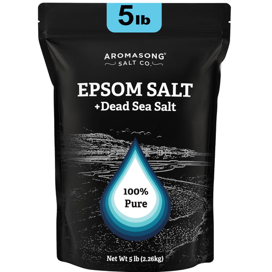 Aromasong Epsom Salt with Dead Sea Salt for Soaking - Bulk 5 Lb - 100% Pure Bath Salt, Foot & Muscle Soak Beauty & Personal Care Aromasong
