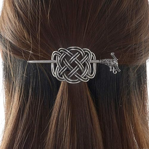 Viking Celtic Hair Clips Hairpins- Viking Hair Accessories Celtic Knot Hair Pins Antique Silver Hair Sticks Irish Hair Decor Accessories for Long Hair Beauty & Personal Care LQQQL