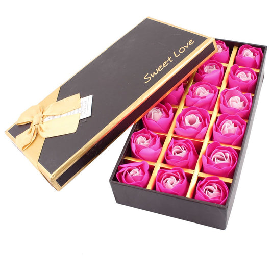 Ruilogod Birthday Gift Bathing Cleaning Rose Petal w Box Case 18 in 1 Fuchsia (id: 321 7b8 ef2 075 a6f Beauty and Personal Care Ruilogod