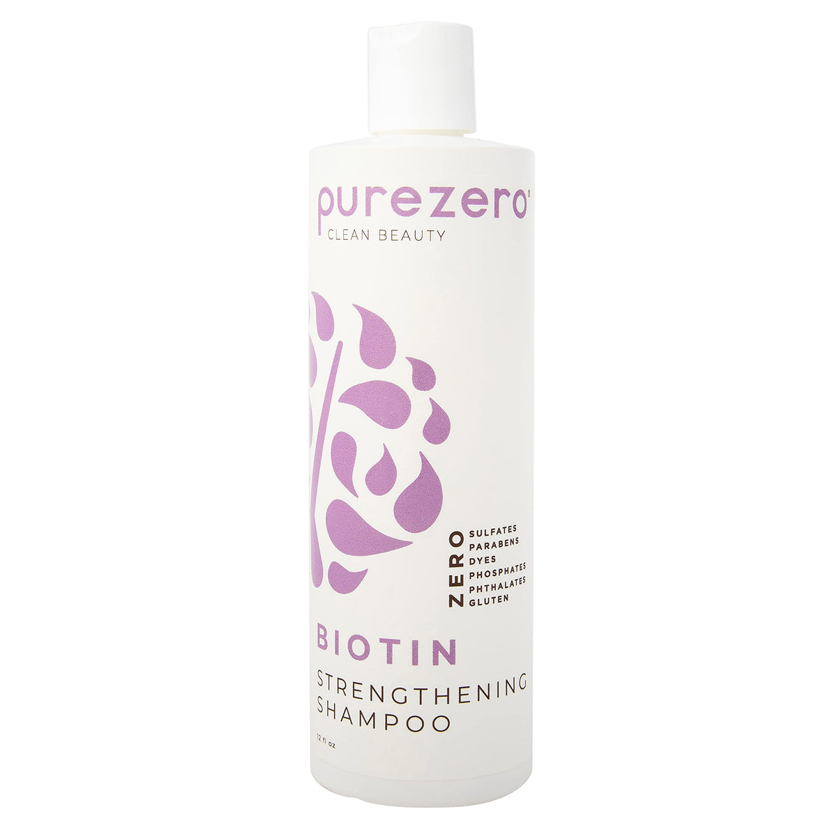 Purezero Biotin Strengthening Shampoo - 12 Fl Ounce - Volumizing, Thicker, Fuller Hair - Zero Sulfates, Parabens, Dyes, Gluten - 100% Vegan & Cruelty