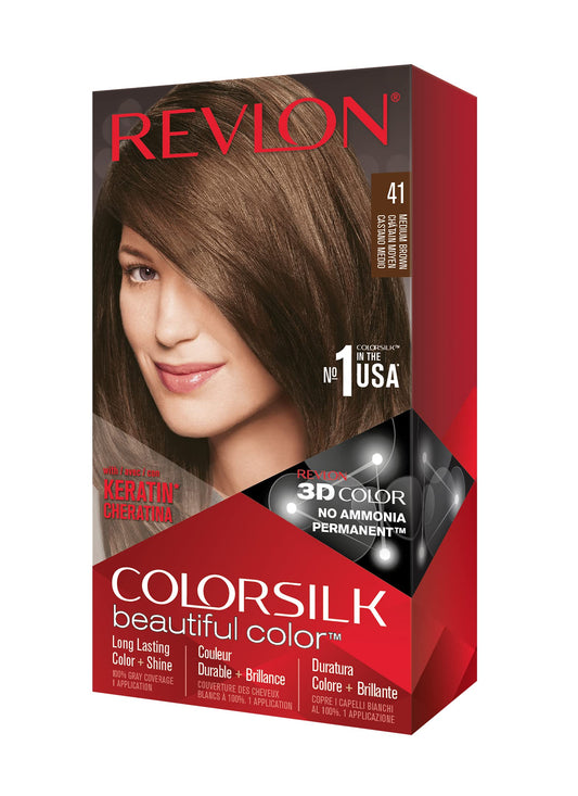 Revlon ColorSilk Haircolor, Medium Brown (Pack of 3) Beauty & Personal Care REVLON